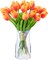 Orange Artificial Flowers 20 Tulips Realistic Touch Spring Summer Fake Flowers Fall Decor Flowers Outdoor Garden Parties and Wedding Decoration
